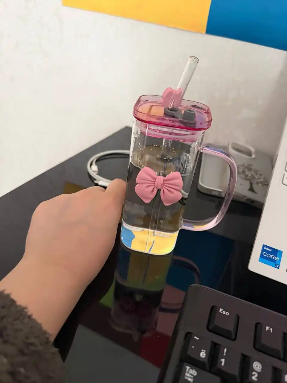 Trubochkali stakan, kapalaklar bilan, shisha stakan trubocha bilan, Butterfly, 500, 350 ml