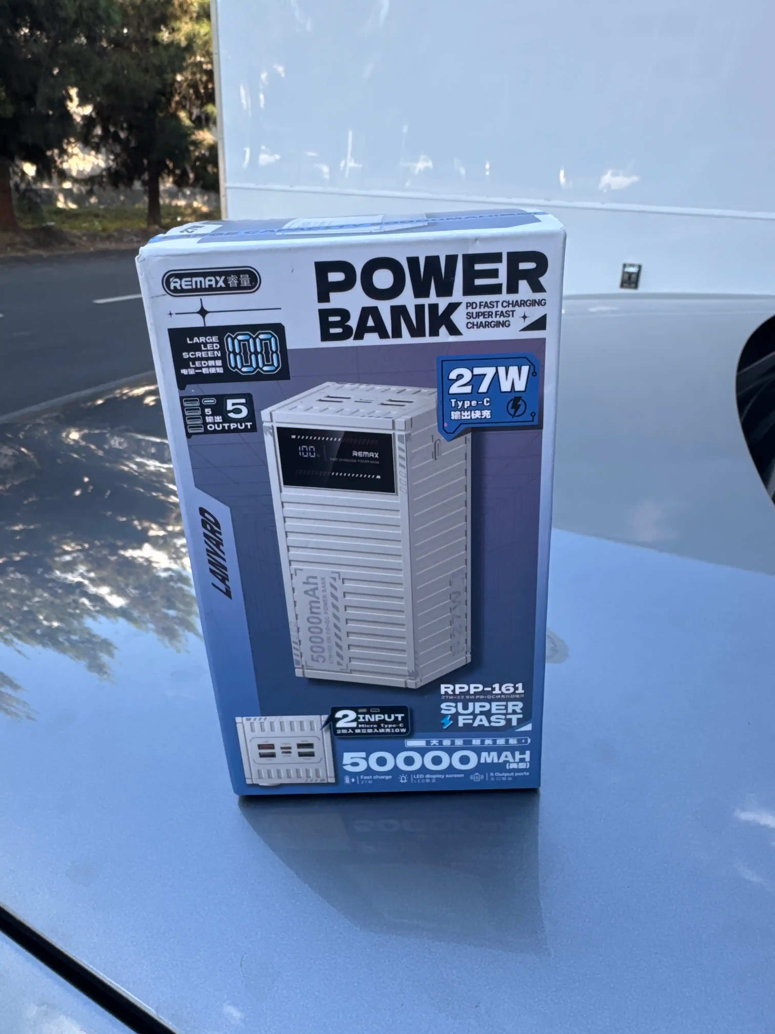 REMAX Power Bank tashqi batareyasi 22,5 W tez zaryadlash, 10000 dan 50000 mA/h, Type-C