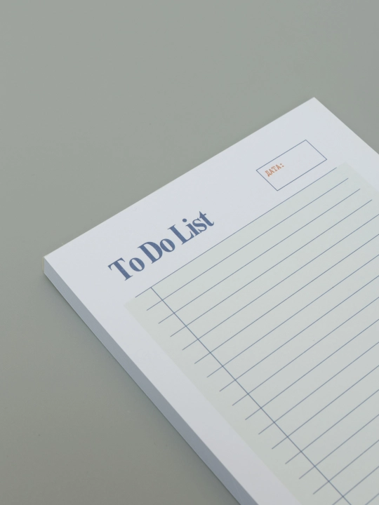 Eslatma qog'ozi, eslatmalar uchun yirtiladigan varaqlar To do list, 100 varaq, A5 o'lcham