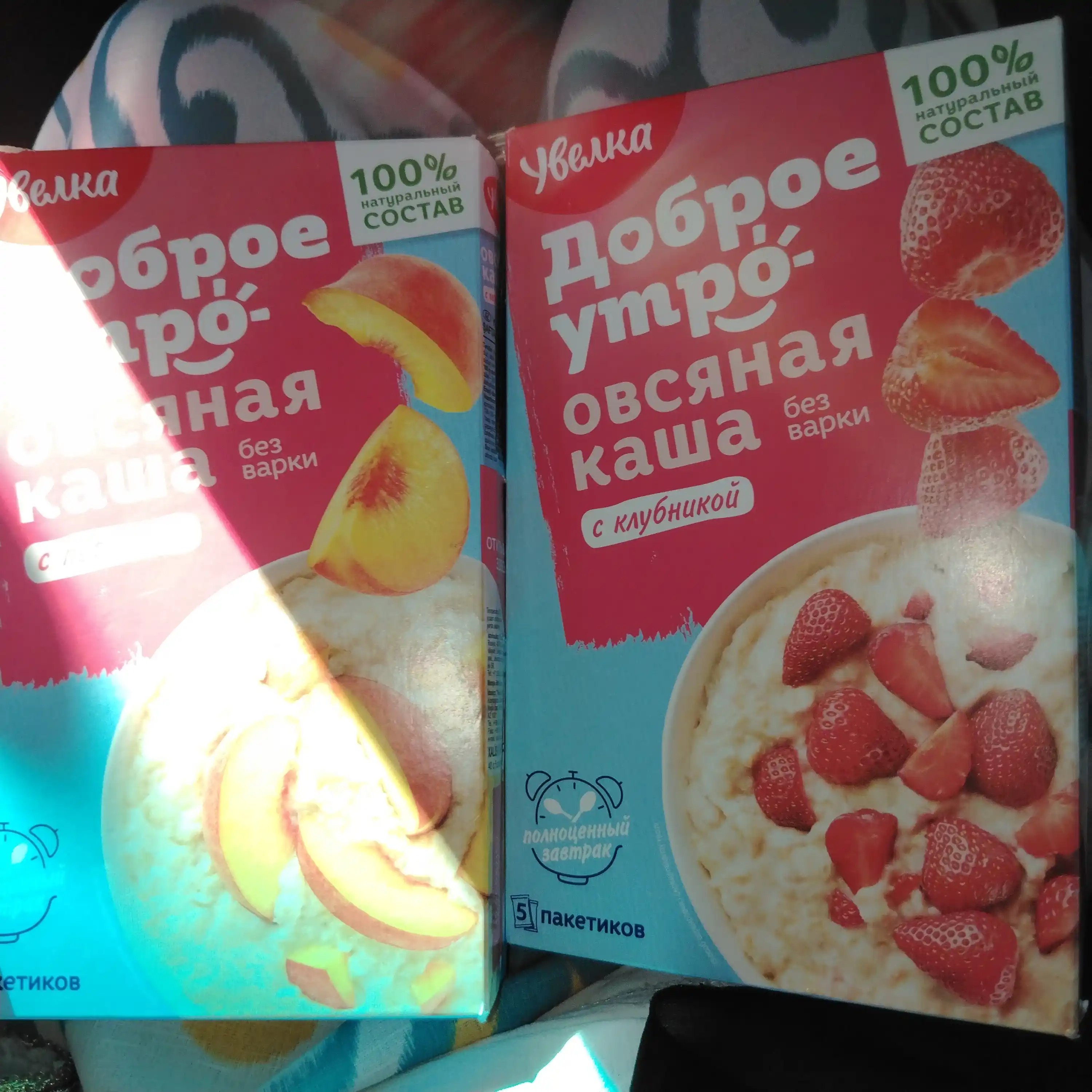 Каша овсяная быстрого приготовления Увелка с клубникой, 5 * 40 г, 200 г