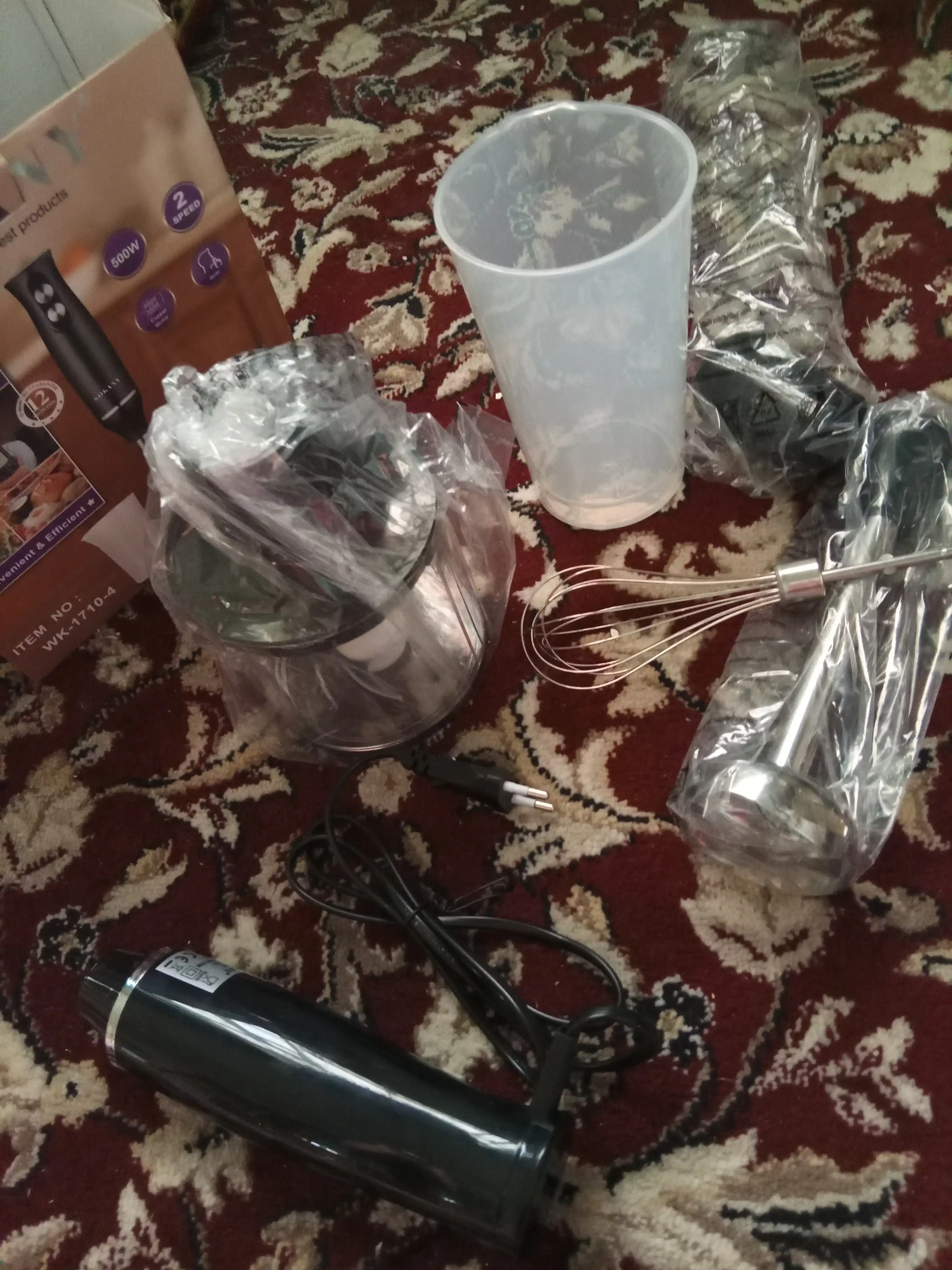 Blender qo'lda, piyola bilan, ko'p funktsiyali 5 tasi 1 da Sokany,nozullar sovg'a sifatida