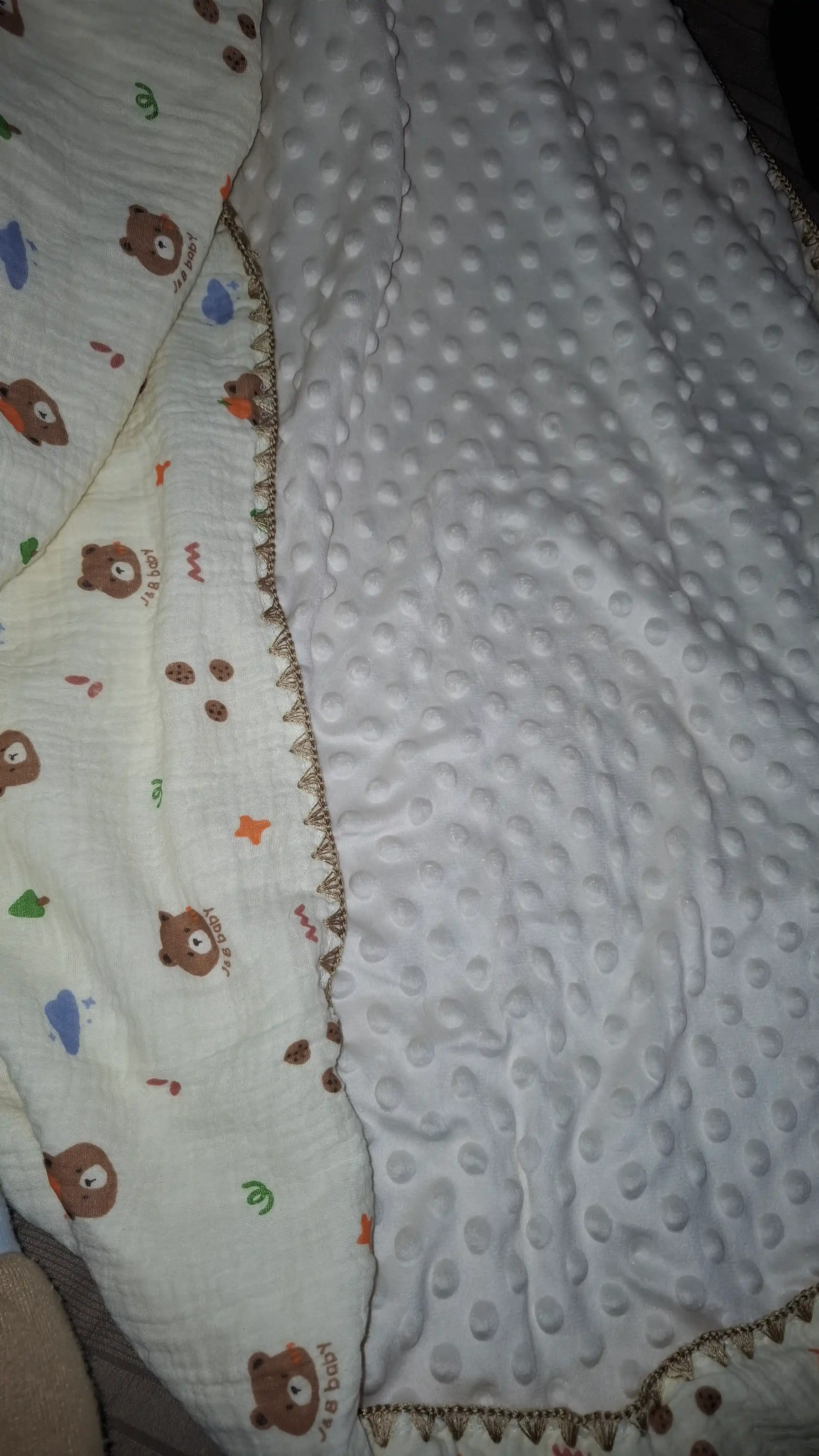 Детское одеяло муслиновое, с хлопковым бархатом, 1×1 м