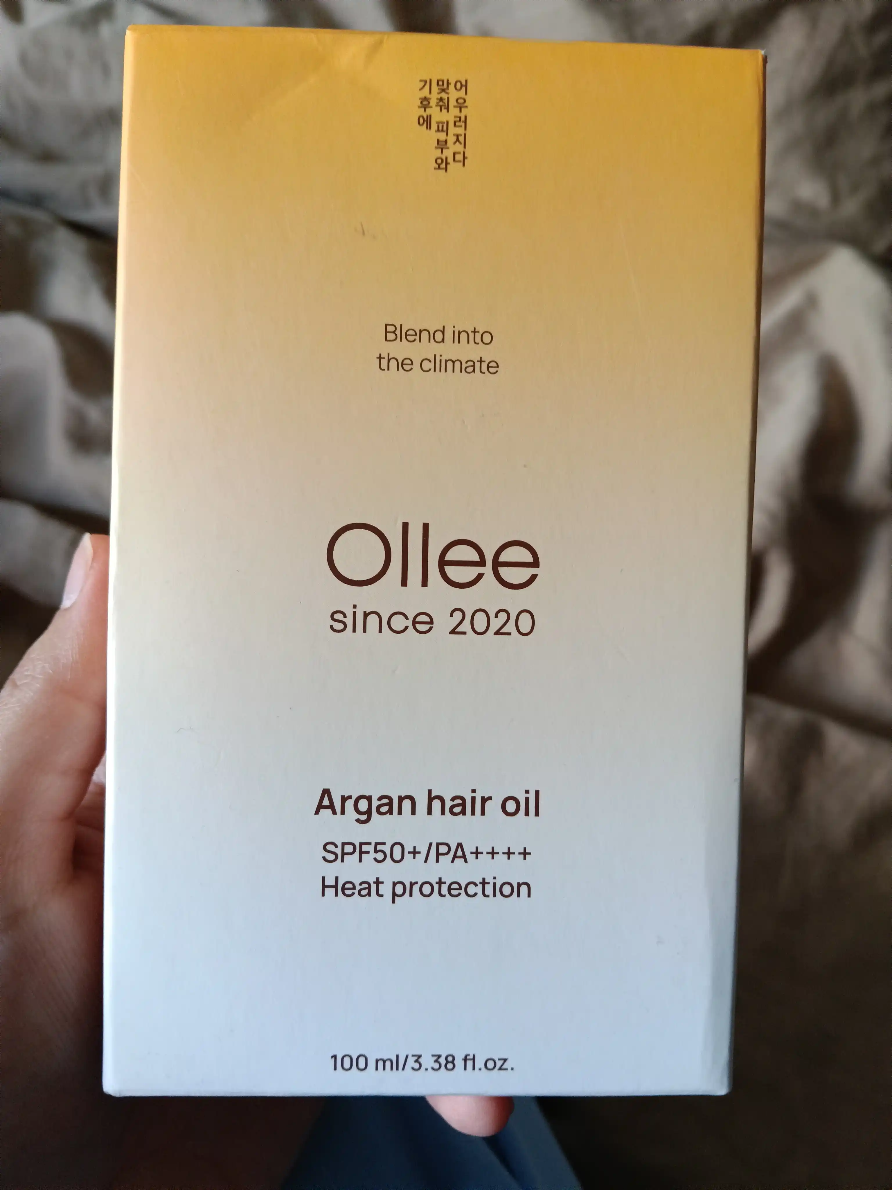 Soch yog‘i OLLEE Argan Hair Oil SPF50+ yumshoqlik va quyoshdan himoya uchun, 100 ml