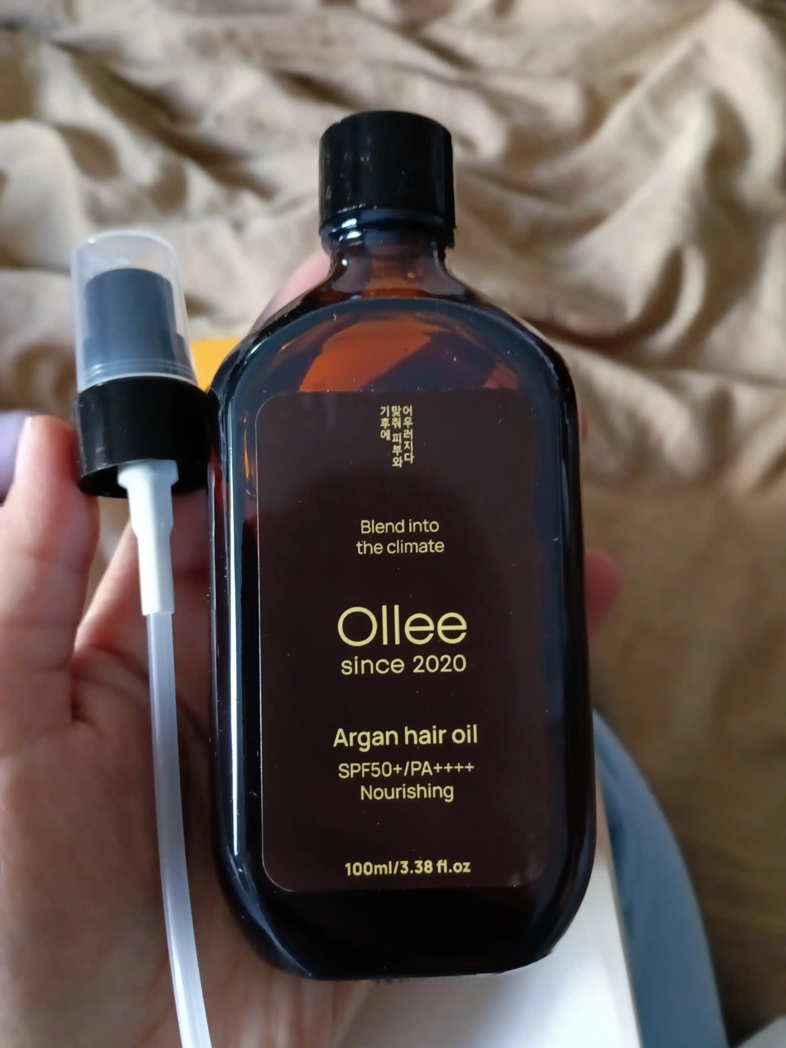 Soch yog‘i OLLEE Argan Hair Oil SPF50+ yumshoqlik va quyoshdan himoya uchun, 100 ml