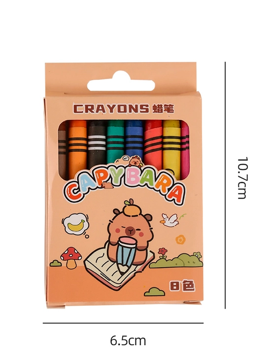 Восковые мелки Capybara, 8 ярких цветов для рисования и творчества детей