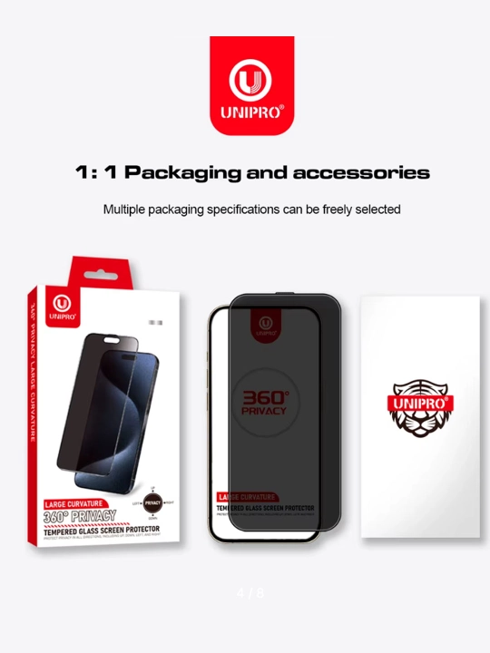 360 iPhone 13-17PM qarshi oyna uchun UNIPRO 360 darajali toʻliq ekran himoyachisi