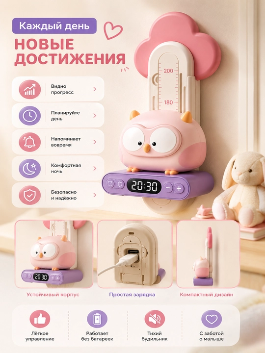 Owl Height Measuring elektron displeyli bolalar bo‘y o‘lchagichi
