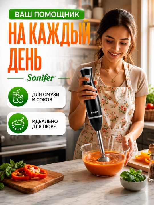 Ручной блендер Sonifer, погружной, компактный и мощный
