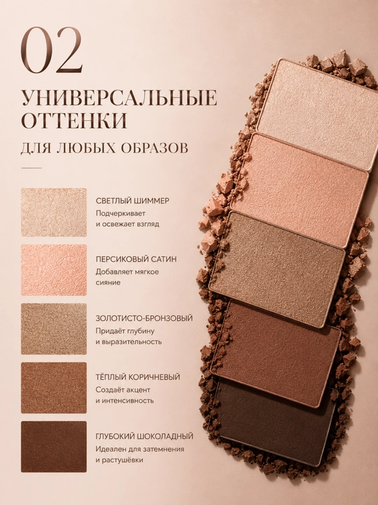 Палетка теней для глаз DIORSHOW 5 COULEURS 649 Nude Dress 5 роскошных  оттенков