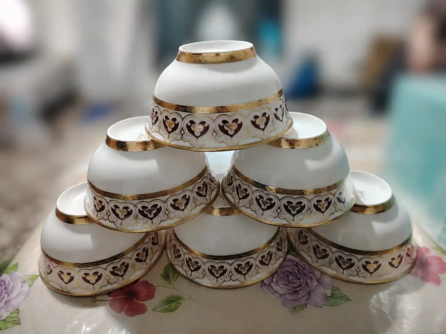 Косушки набор из фарфора, с дизайном 6 шт