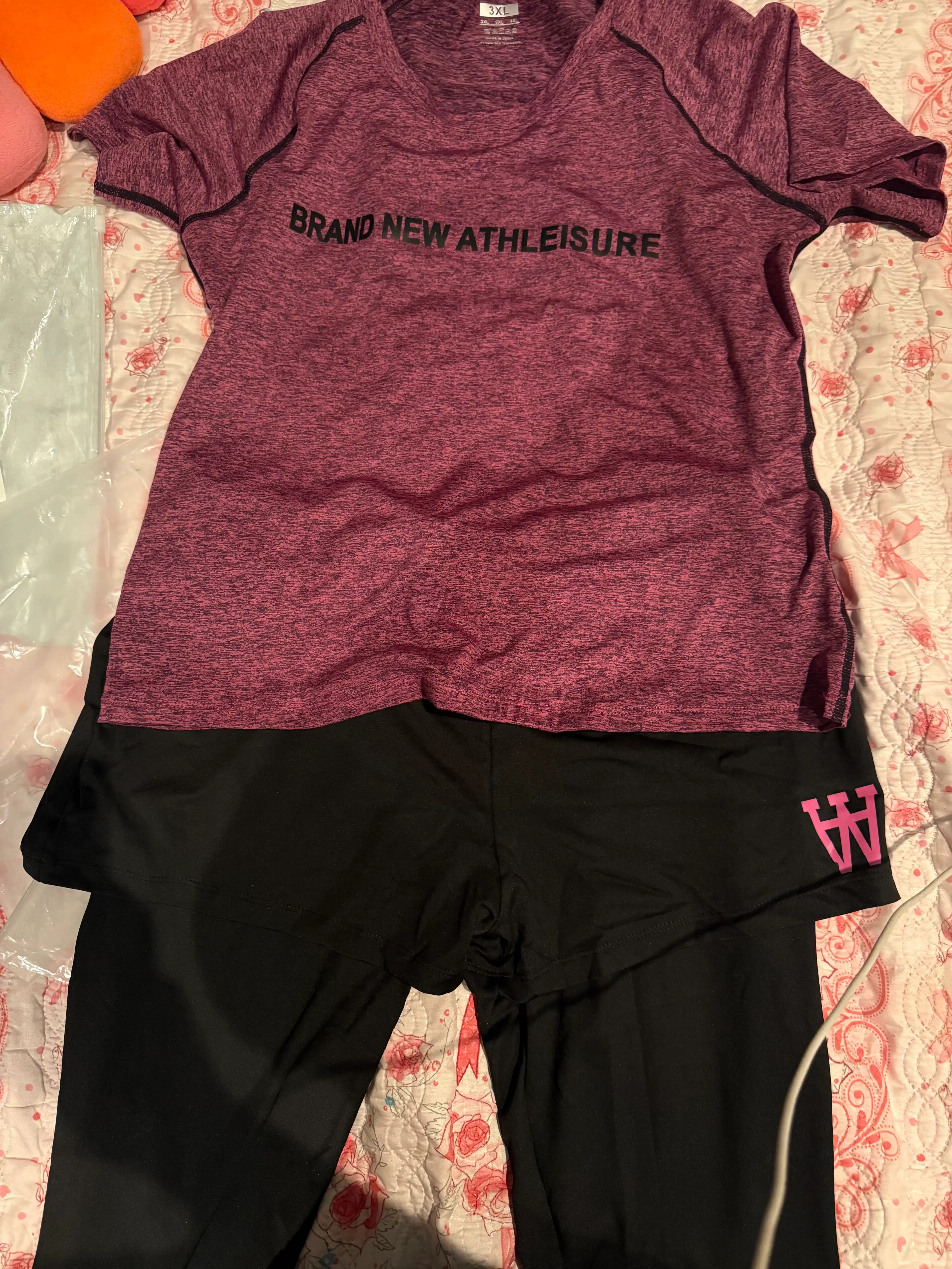 Спортивный костюм для фитнеса, 2 в 1, женский, маечка и леггинсы с шортиками