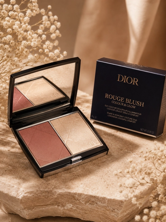 Палетка румян и хайлайтера Dior 100 Diorissimo – натуральный румянец и сияние