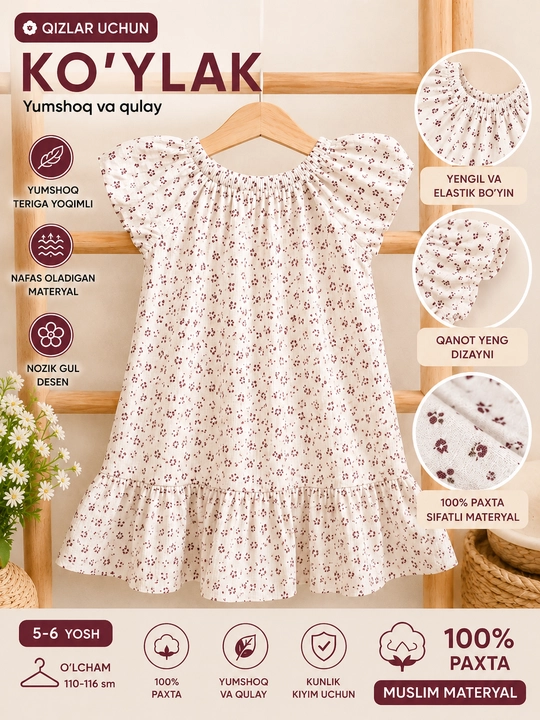Детское платье Muslin Floral 3-5 лет - 