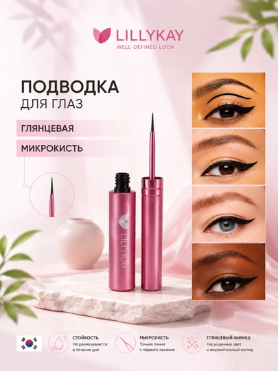 Подводка для глаз черная водостойкая стойкая лайнер