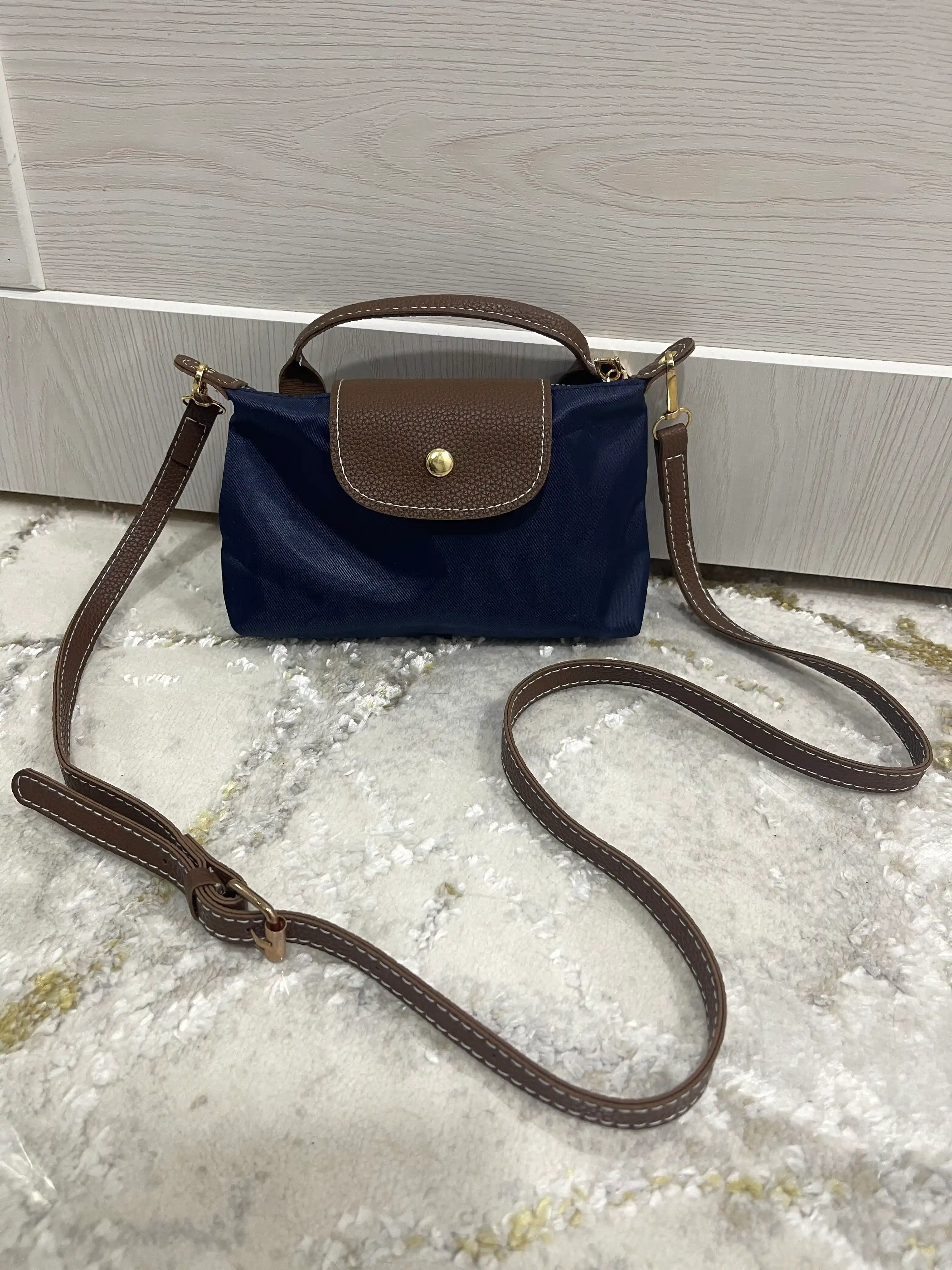 Sumka ayollar uchun, mini Longchamp uslubida, kichkina krossbodi sumka-kosmetichka