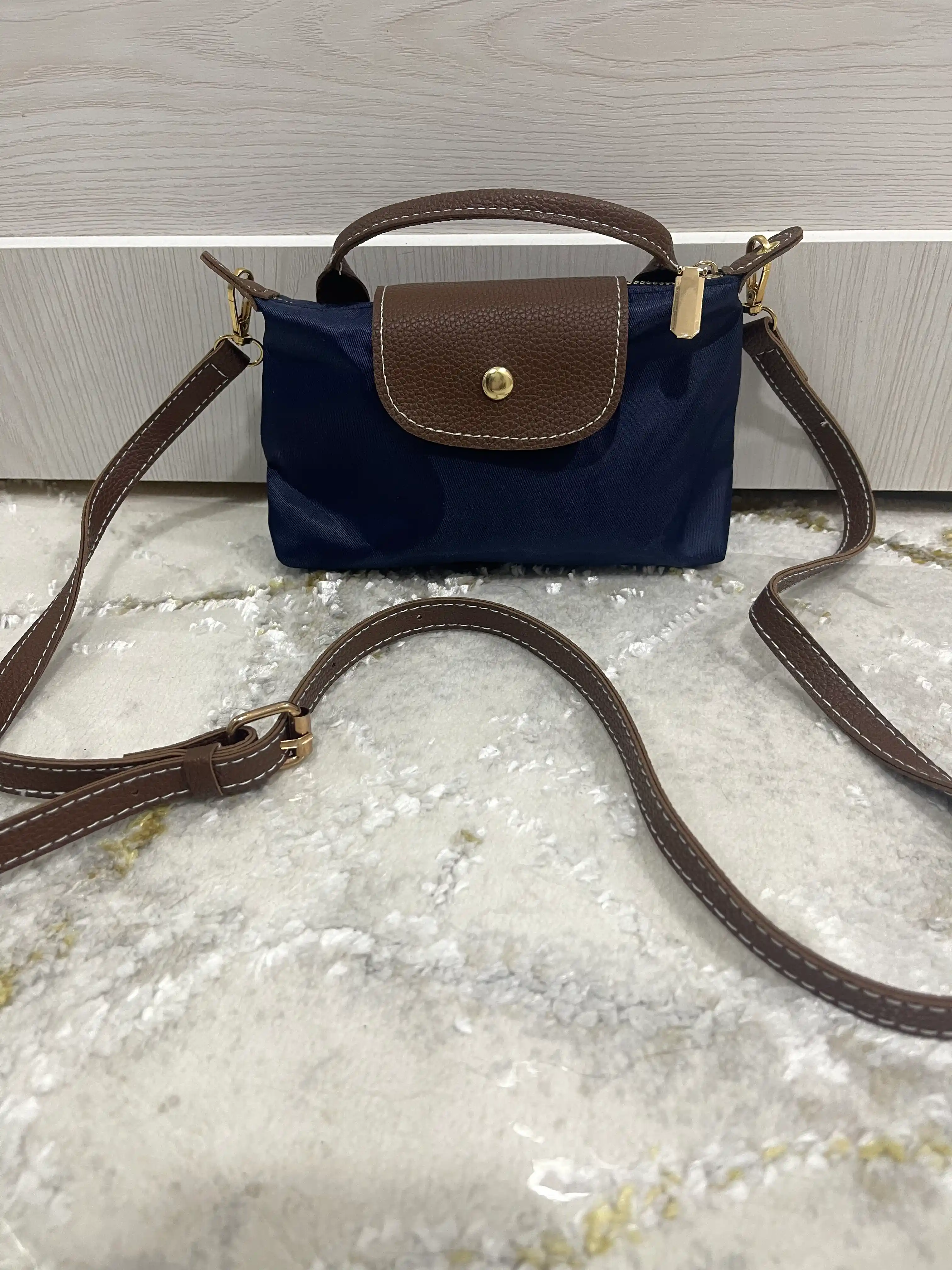 Sumka ayollar uchun, mini Longchamp uslubida, kichkina krossbodi sumka-kosmetichka