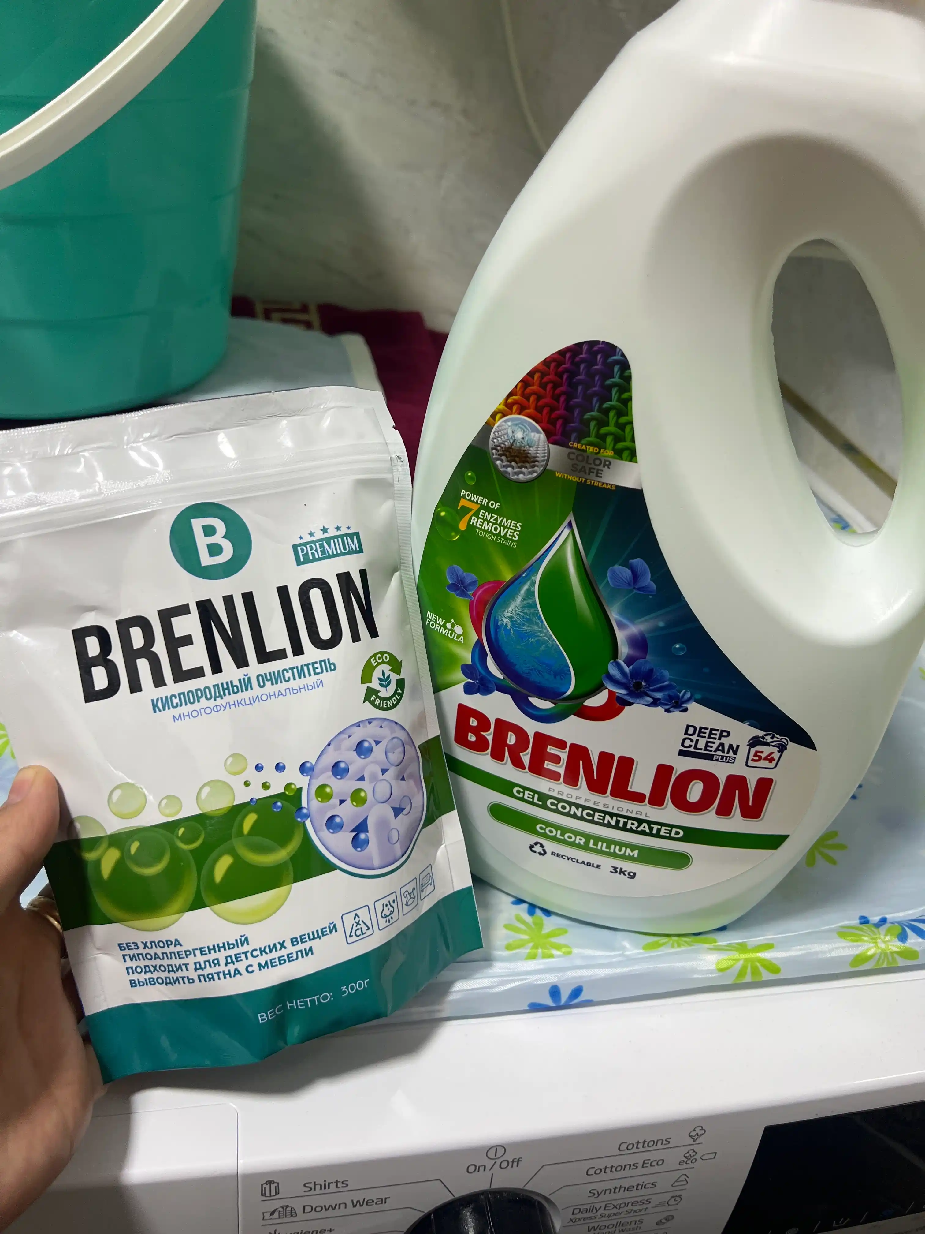 Набор BRENLION жидкий гель для стирки 3 кг и кислородный отбеливатель 300 г