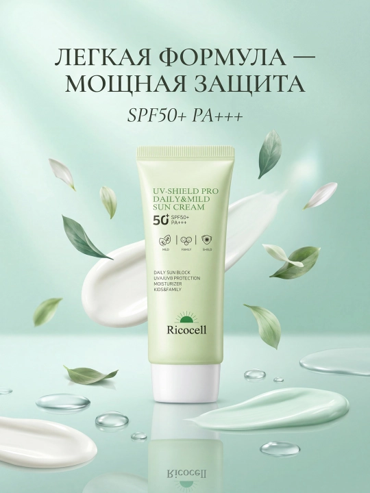 Ricocell UV-Shield Pro ежедневный солнцезащитный крем для взрослых и детей