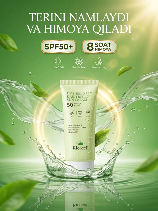 Ricocell UV-Shield Pro ежедневный солнцезащитный крем для взрослых и детей