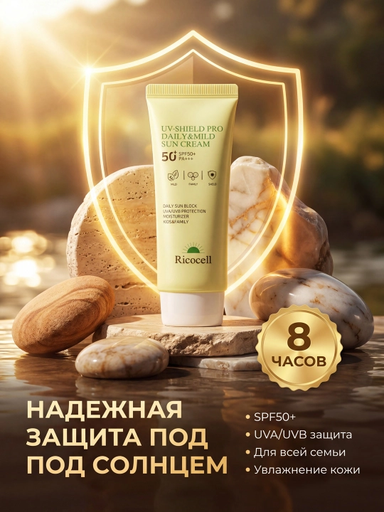 Ricocell UV-Shield Pro ежедневный солнцезащитный крем для взрослых и детей