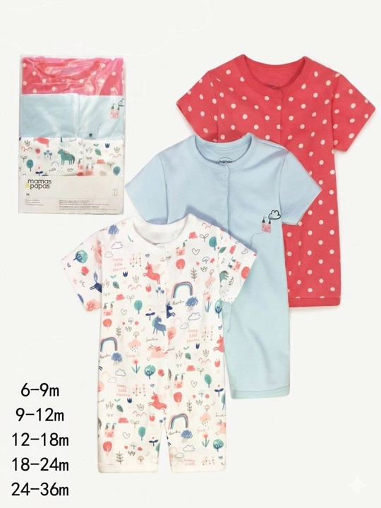 Kichkintoylar uchun Mamas & Papas to‘plami 3 dona, bodi to‘plami