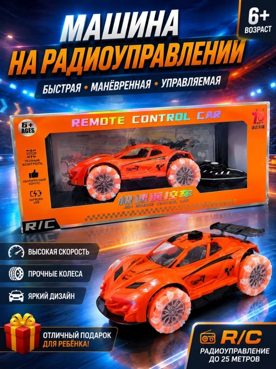 Машинка на радиоуправлении, масштаб 1:24, мощный двигатель, литиевая батарея - 