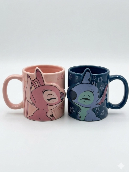 Lilo va Stitch keramika krujkasi, 350 ml, choy, qahva va sovg‘a uchun