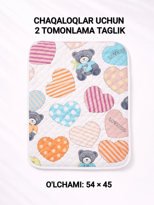 Chaqaloqlar uchun suv o'tkazmaydigan taglik, klyonka, ko'p martalik tagliklar, 54x45 sm - 