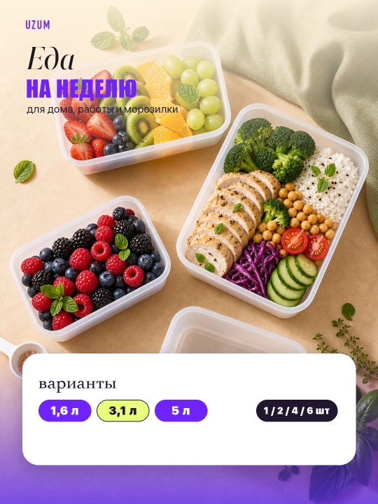 Контейнеры для хранения продуктов в холодильнике, для заморозки и пельменей