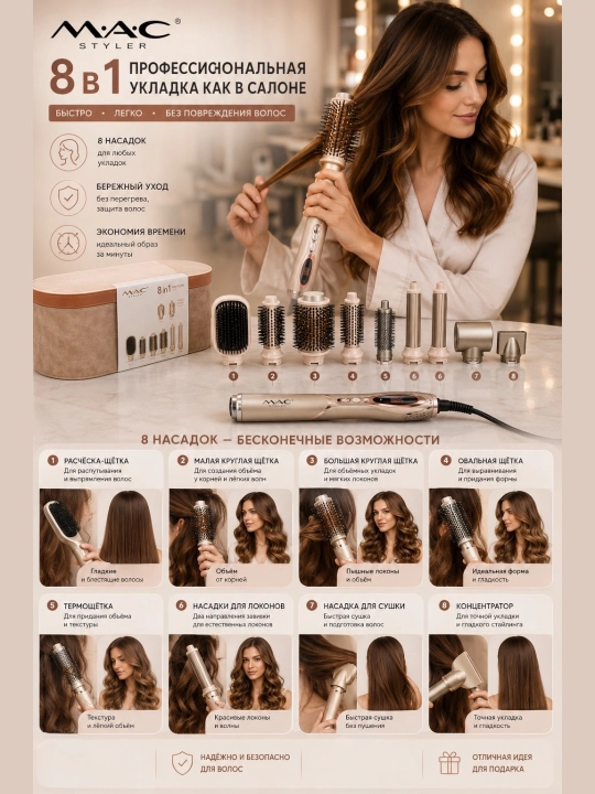 M.A.C styler 8in1 bo'lgan multistayler sochlaringiz uchun professional yondashuv