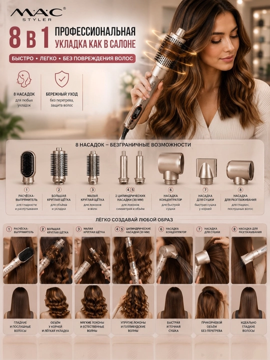 M.A.C styler 8in1 bo'lgan multistayler sochlaringiz uchun professional yondashuv
