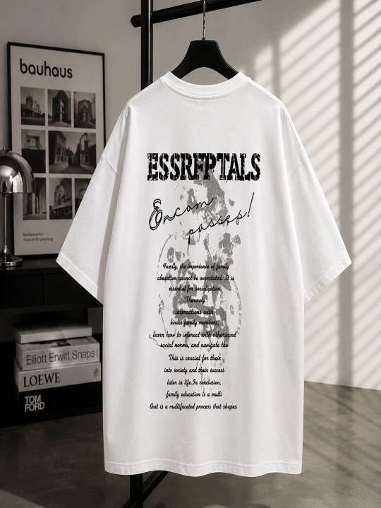 Футболка Oversize унисекс ESSREPTALS — хлопковый трикотаж, streetwear стиль - 