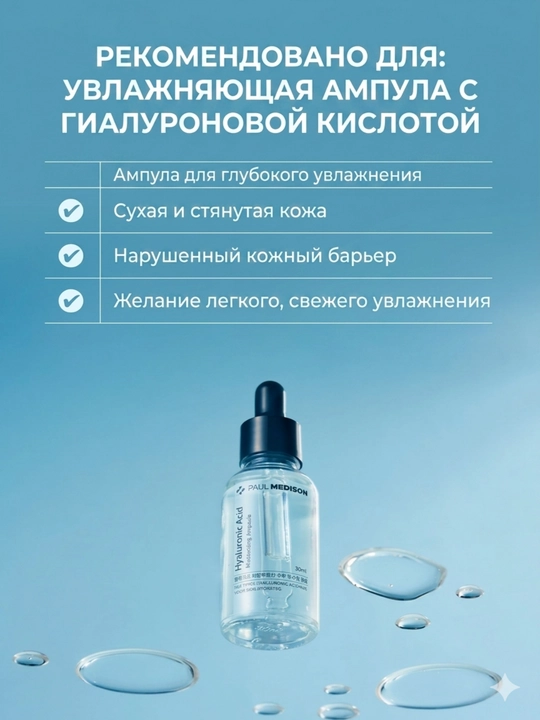 Paul Medison: ампул для лица, Сияние лица, улучшение кожи, антивозрастной эффект 9 видов