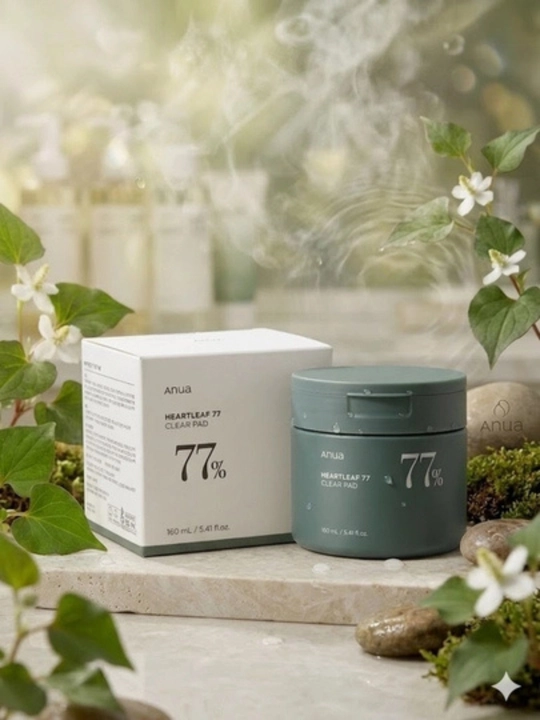 Yuzni tozalash, tinchlantirish va tekislash uchun Anua Heartleaf 77% Clear Pad yostiqchal - 