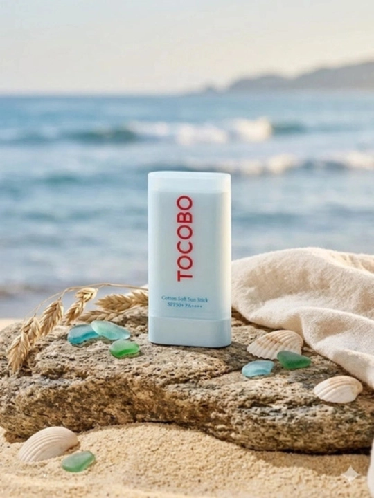 Солнцезащитный стик – TOCOBO Cotton Soft Sun Stick (синий стик) - 