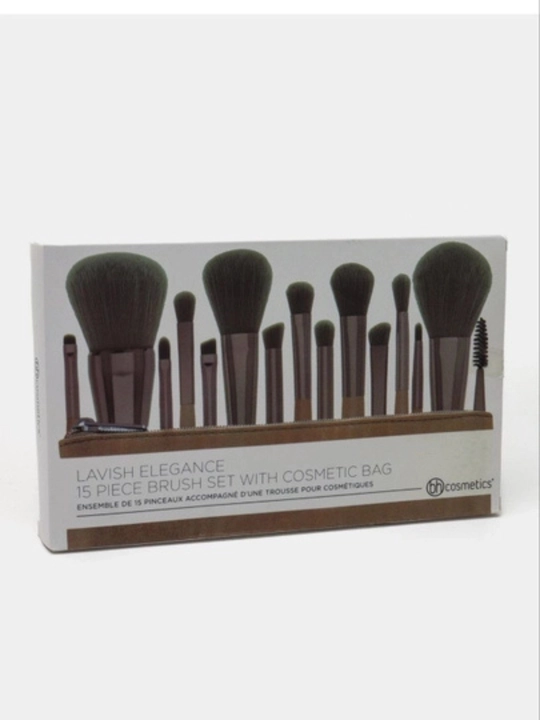 Набор кистей для макияжа BH Cosmetics Lavish Elegance, 15 шт + сумка