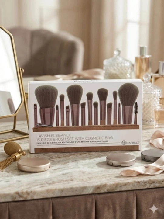 Набор кистей для макияжа BH Cosmetics Lavish Elegance, 15 шт + сумка - 