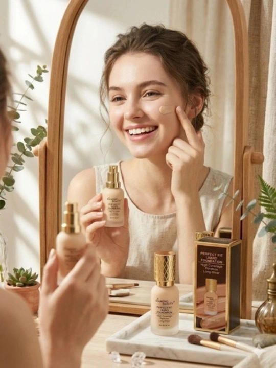 Тональный крем Diamond Beauty для лица, стойкий и эффективно очищающий поры