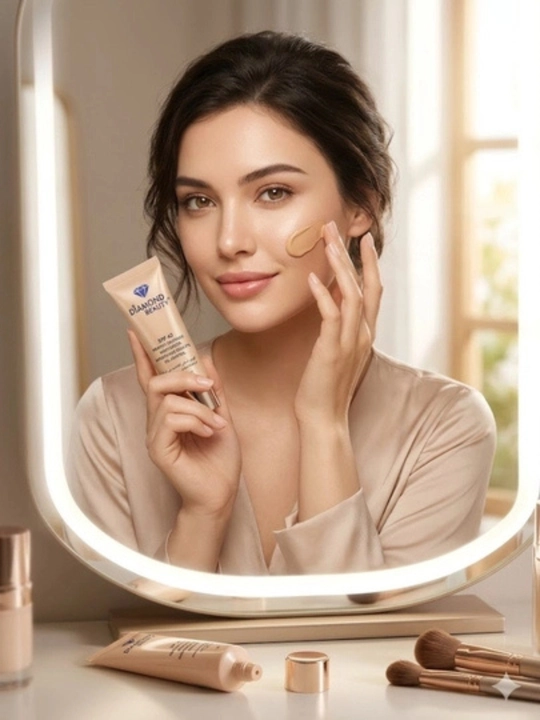Тональный крем Diamond Beauty: матирующий увлажняющий крем с защитой SPF 40