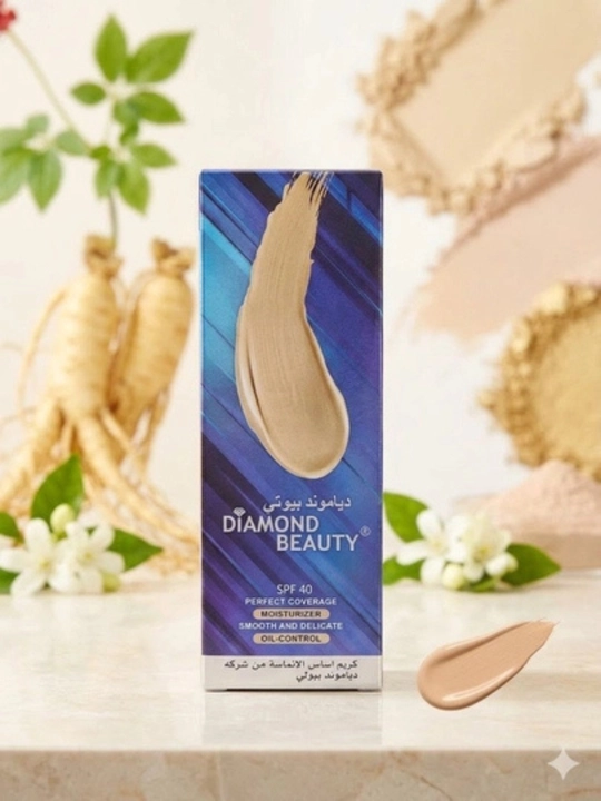 Diamond Beauty tonal asosi: mat effektli, namlantiruvchi va SPF 40 himoyali krem - 