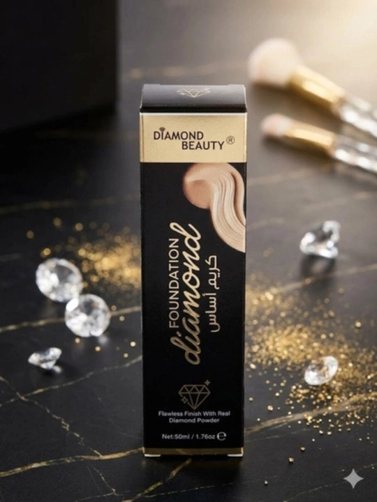 Diamond Beauty rangli kremi, olmos kukuni bilan, mukammal qoplamali, 50 ml