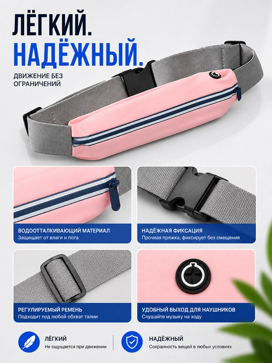 Yugurish uchun bel sumkasi, sport waist bag, telefon va kalitlar uchun suvga chidamli