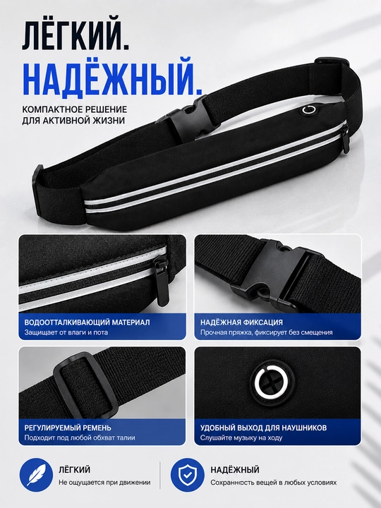 Yugurish uchun bel sumkasi, sport waist bag, telefon va kalitlar uchun suvga chidamli