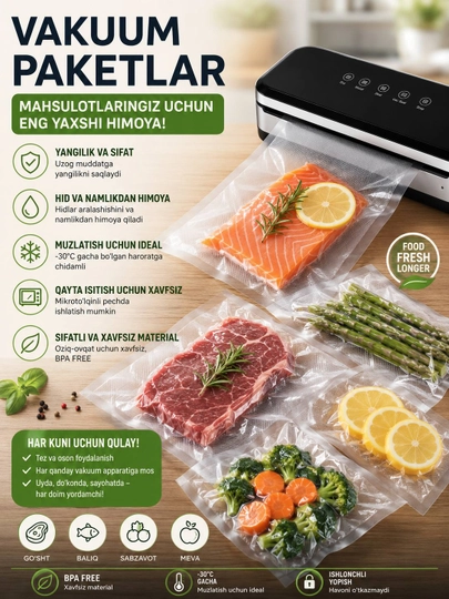 Вакуумные пакеты для хранения продуктов