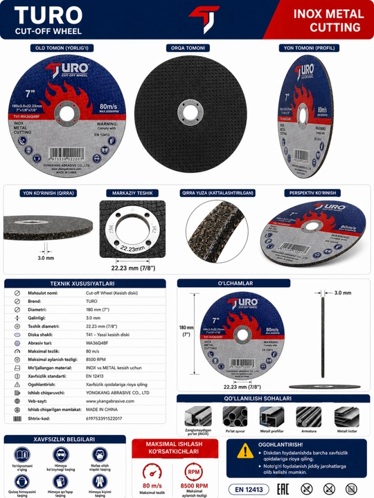 Metall kesish diski (10ta) - 