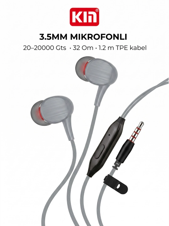 Наушники проводные KIN K820, 3.5 мм, с микрофоном, 32О м, вкладыши для телефона - 