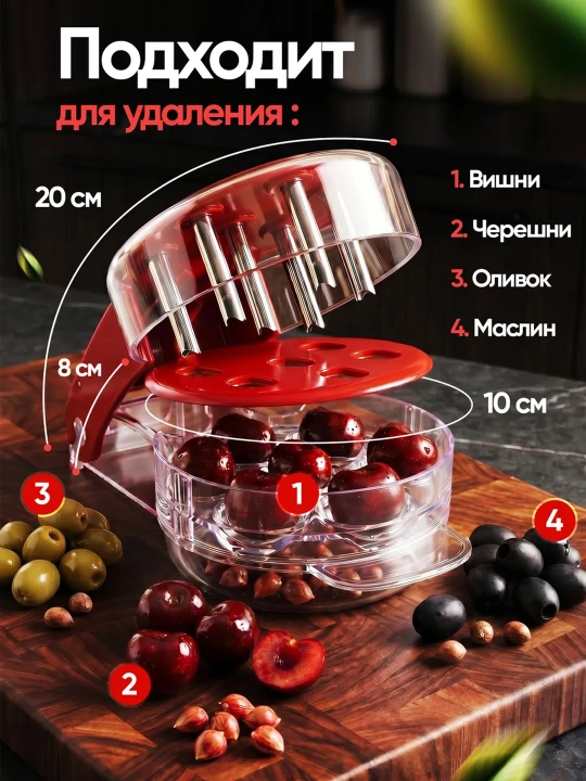 Gilos, olcha, zaytun va xurmo danaklarini ajratuvchi moslama (universal danak tozalagich)