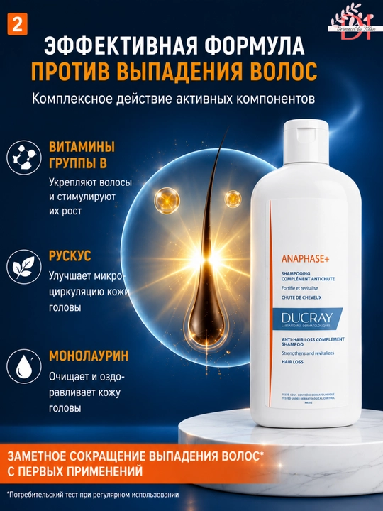 Укрепляющий шампунь против выпадения волос Ducray Anaphase+ для ежедневного ухода