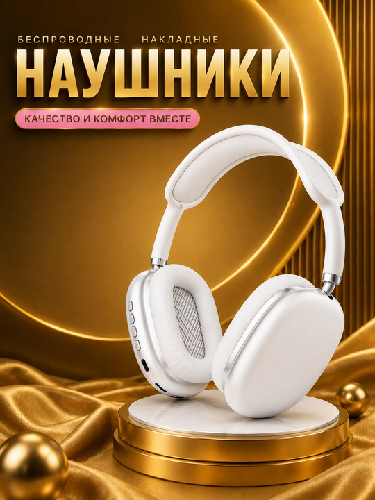 Simsiz Bluetooth quloqchinlar P9, mikrofonli, to'liq o'lchamli - 