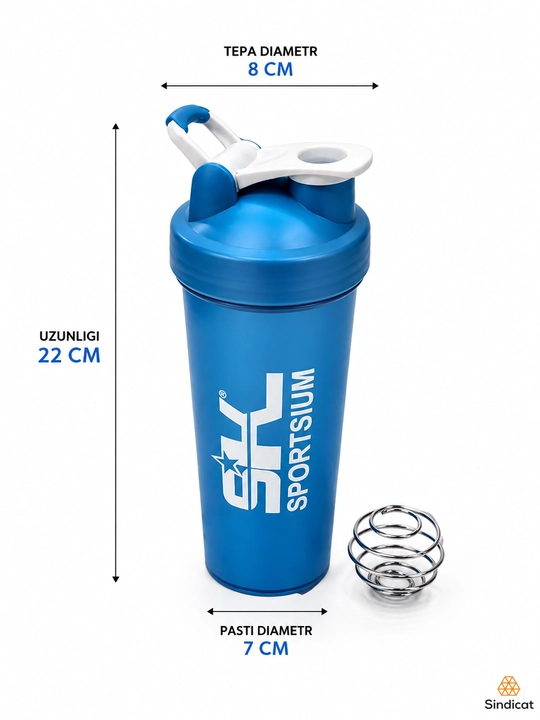 Sheyker, shaker suv shisha, sport idish, geyner, oqsil, protein, suv idish, unisex